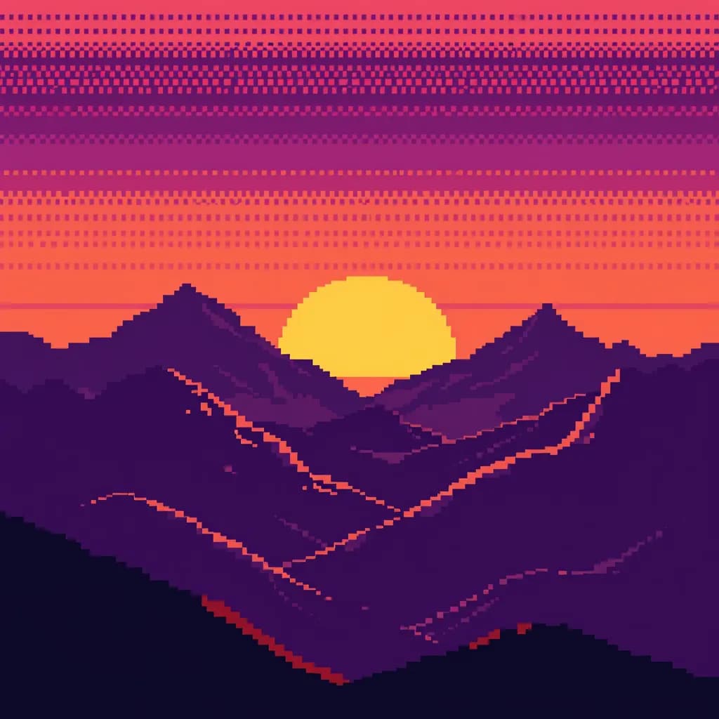 Pixel art landscape example